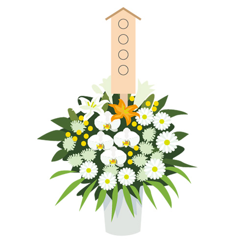 丹波市の家族葬・株式会社ゆら、供花見本