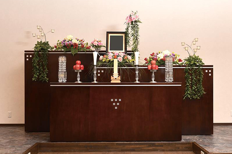 丹波市の家族葬・株式会社ゆら、祭壇見本