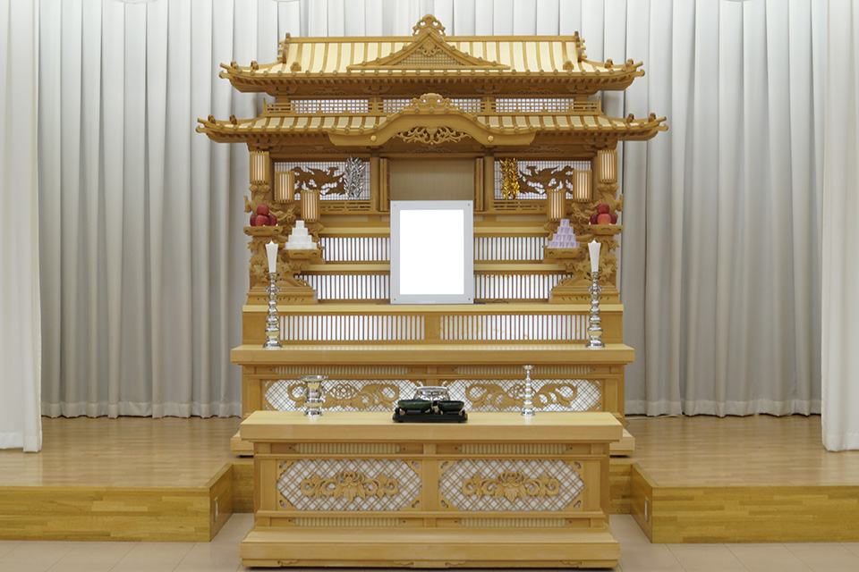 丹波市の家族葬・株式会社ゆら、祭壇見本