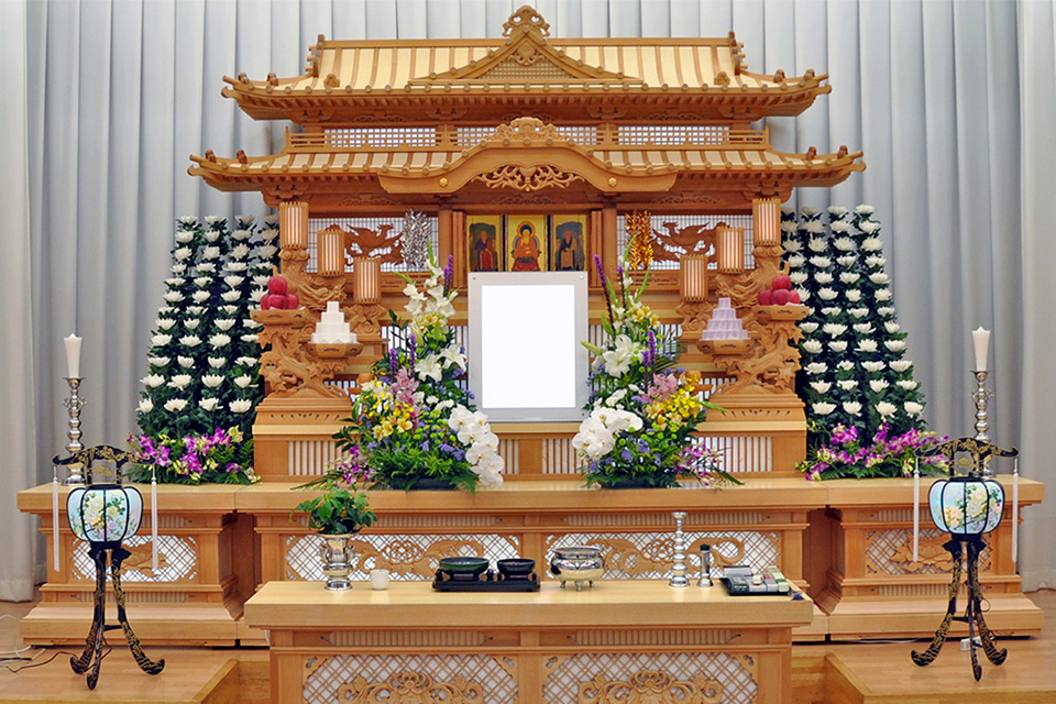 丹波市の家族葬・株式会社ゆら、祭壇見本