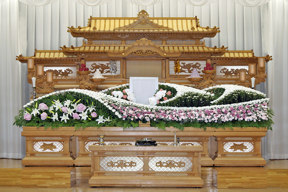 丹波市の家族葬・株式会社ゆら、祭壇見本